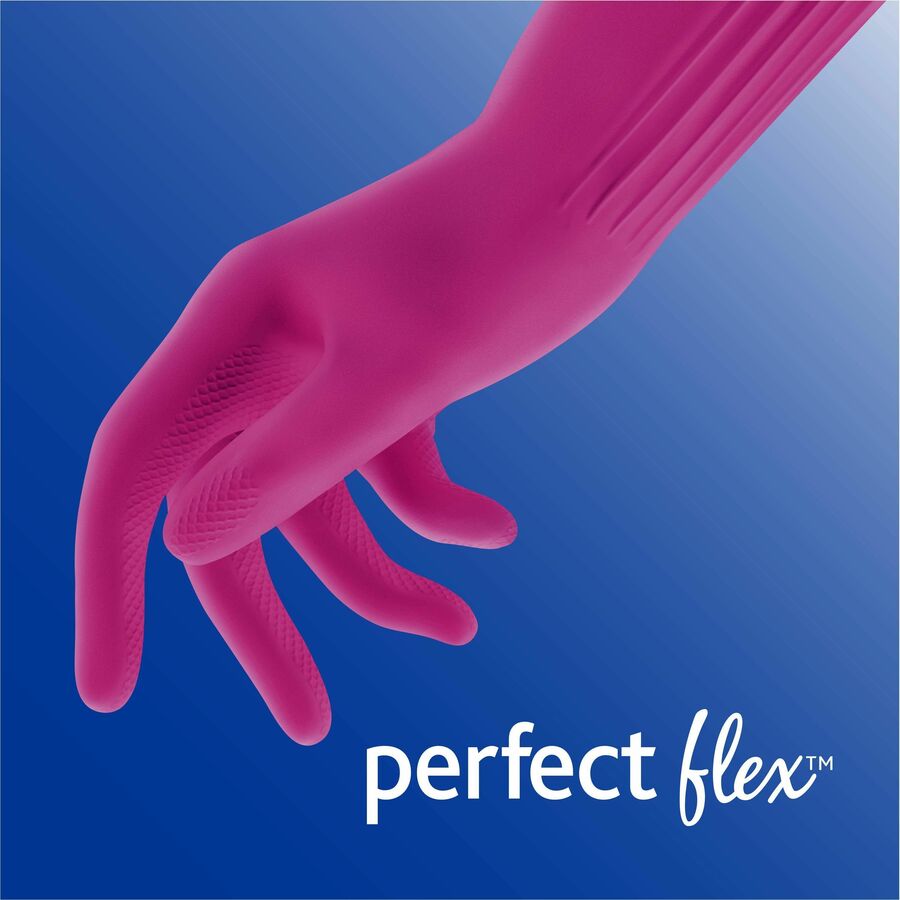 O-Cedar Playtex Living Gloves - Chemical, Bacteria Protection - Large Size - Latex, Neoprene, Nitrile - Pink - Anti-microbial, Reusable, Durable, Comfortable, Odor Resistant, Textured Palm, Textured Fingertip - For Household, Cleaning - 2 / Pair - 14