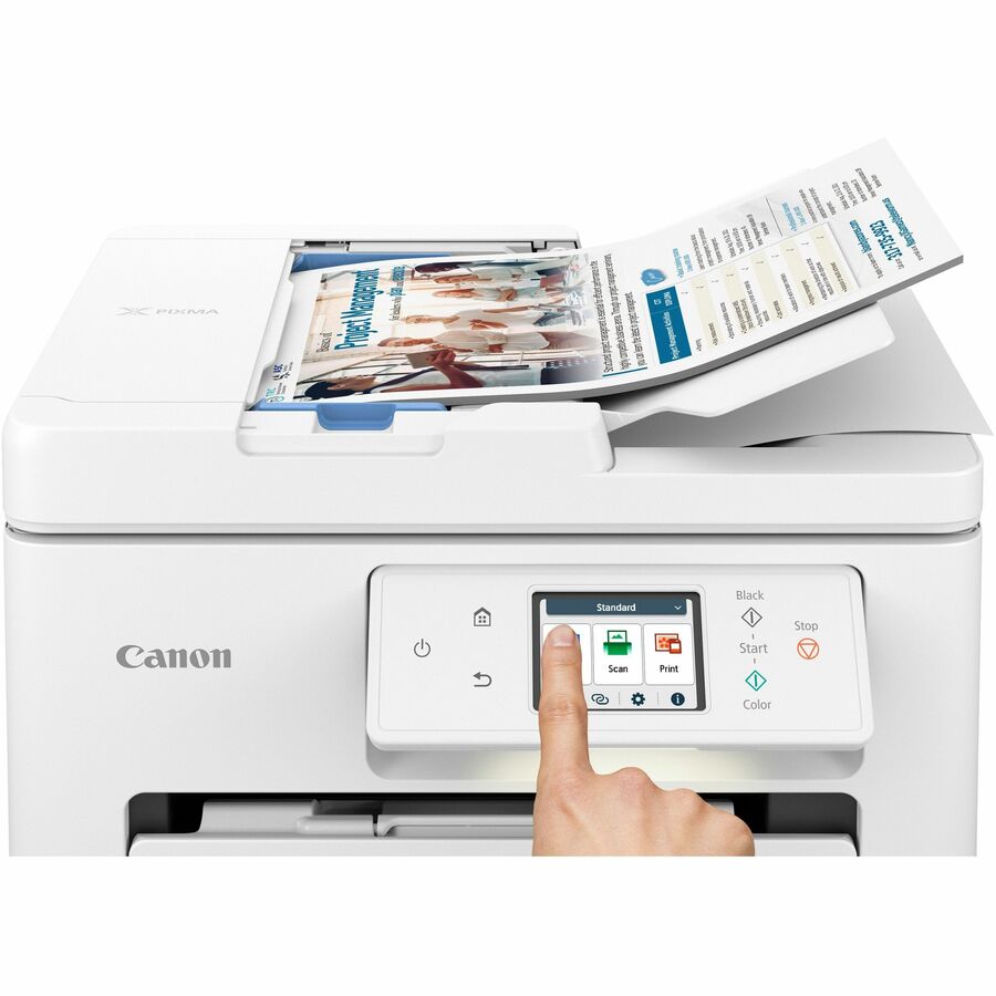 Canon PIXMA TR7820 Wireless Inkjet Multifunction Printer - Color - White - Copier/Printer/Scanner - 1200 x 1200 dpi Print - Flatbed Scanner - Wireless LAN - Canon PRINT Application, Apple AirPrint, Mopria - USB - 1 Each - For Plain Paper Print