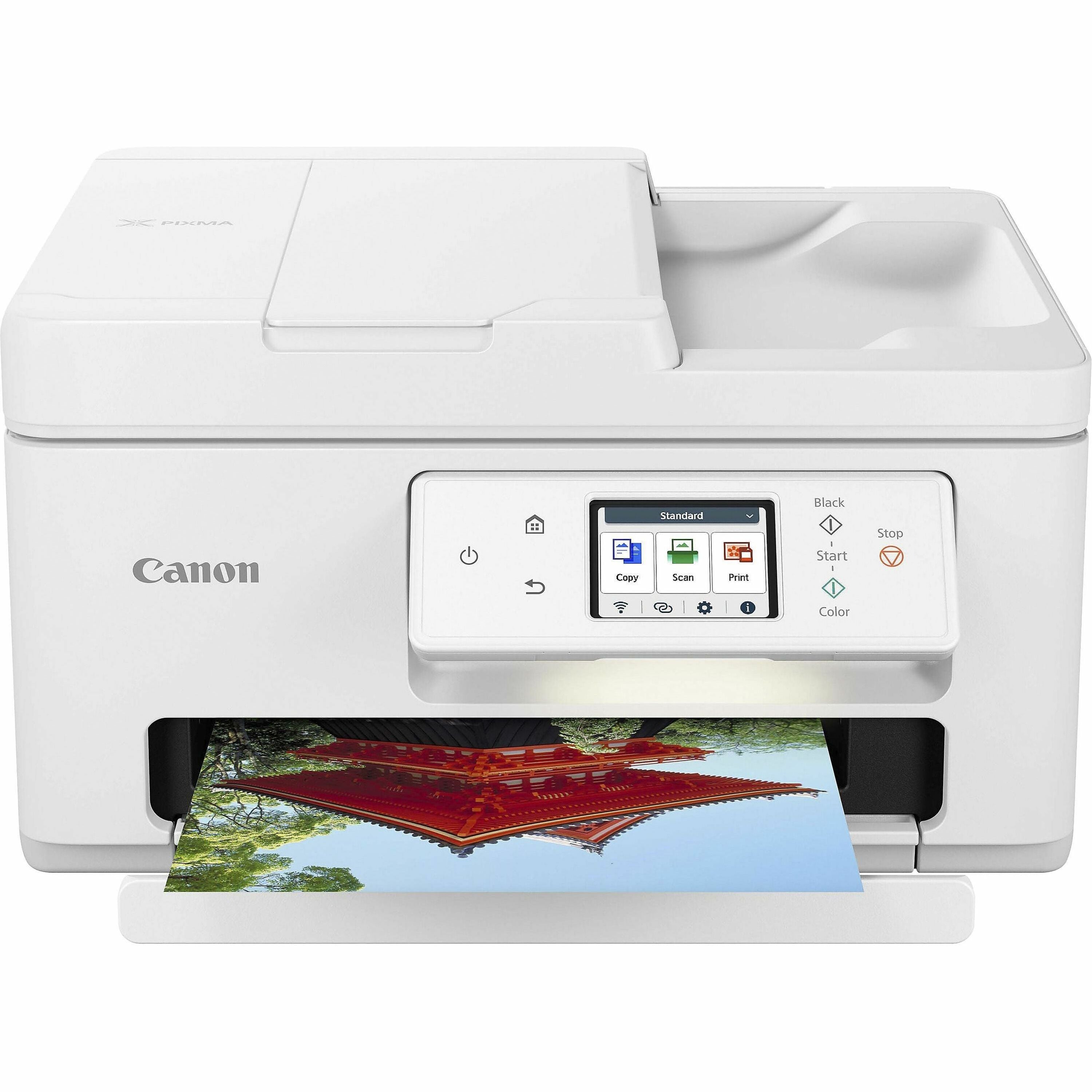 Canon PIXMA TR7820 Wireless Inkjet Multifunction Printer - Color - White - Copier/Printer/Scanner - 1200 x 1200 dpi Print - Flatbed Scanner - Wireless LAN - Canon PRINT Application, Apple AirPrint, Mopria - USB - 1 Each - For Plain Paper Print - 1