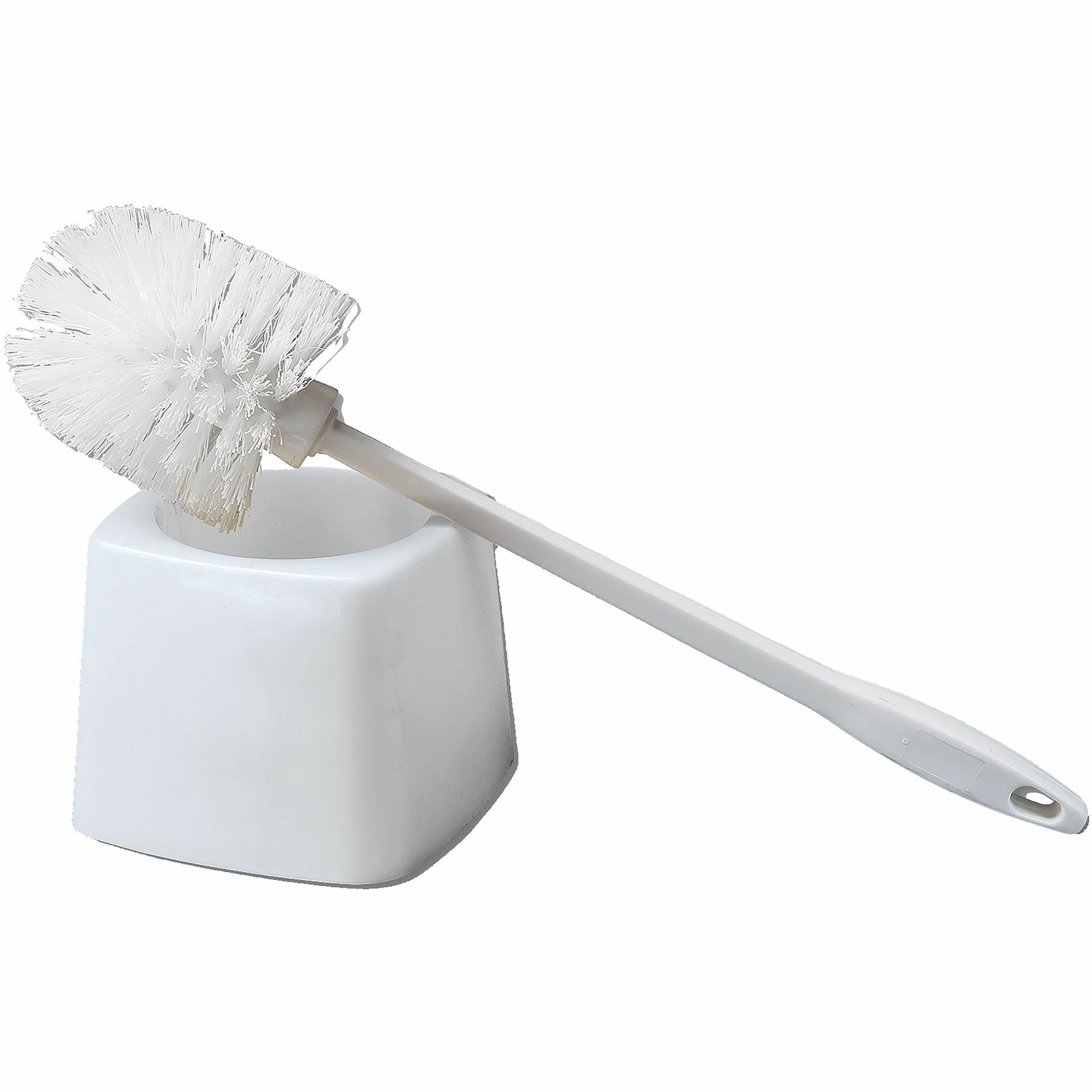 Vileda Professional Professional Plastic Bowl Brush and Holder - Polypropylene, Plastic - White - 1 Each - 1
