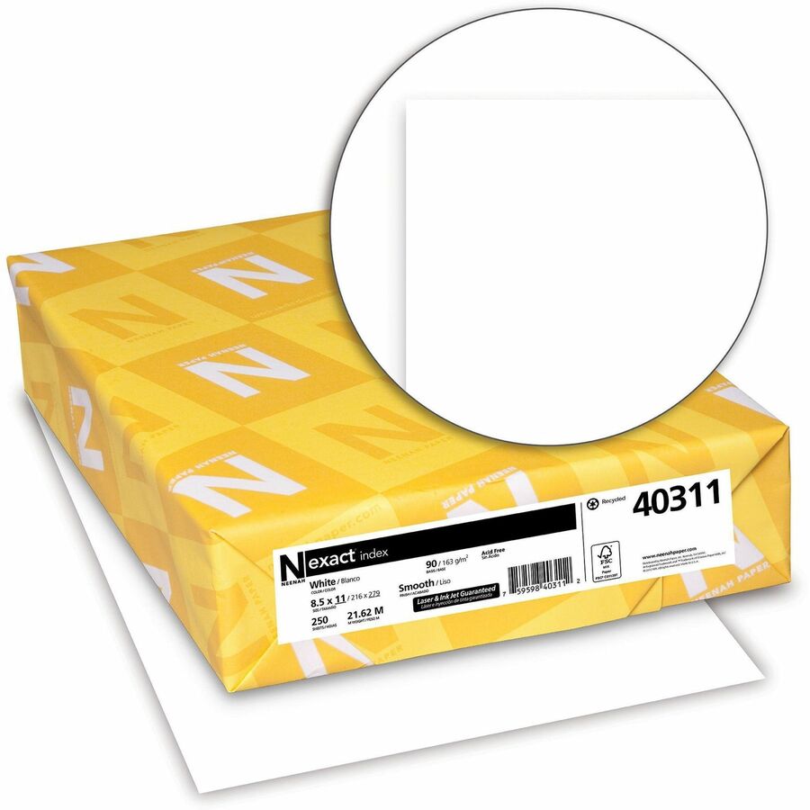 exact-index-paper-94-brightness-8-1-2-x-11-90-lb-basis-weight-smooth-4-carton-durable-acid-free-white_wau40311ct - 5