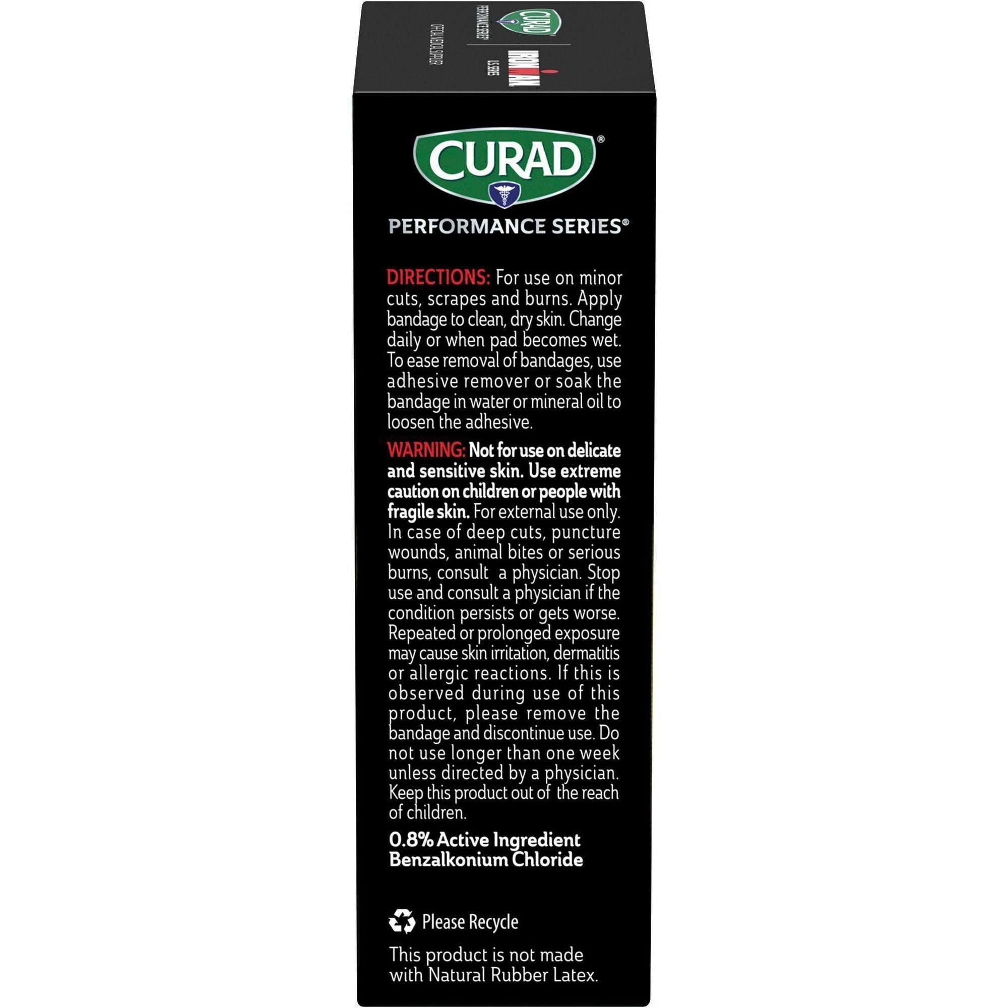 Curad Strip Antibacterial Ironman Bandages - 1" x 3.25" - 1Box - Assorted - Fabric - 5
