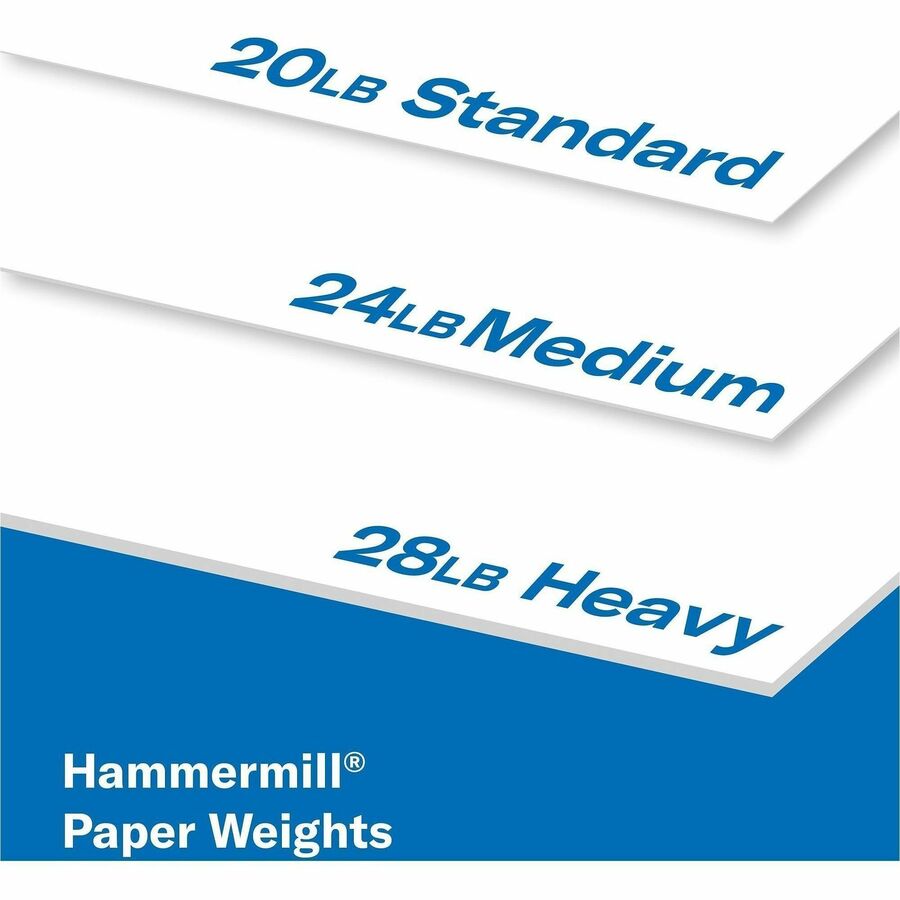 Hammermill Fore Multi-Purpose 20 lb. Paper - 96 Brightness - 90% Opacity - 8 1/2" x 14" - 20 lb Basis Weight - 75 g/m2 Grammage - 10 / Carton - FSC - Jam-free, ColorLok Technology, Acid-free, Fast-drying, Double-sided - White