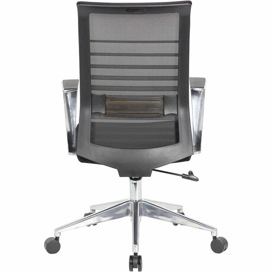 Lorell Horizontal Mesh Hi-Back Conference Chair - Black Fabric, Molded Foam Seat - Mesh Back - High Back - 1 Each