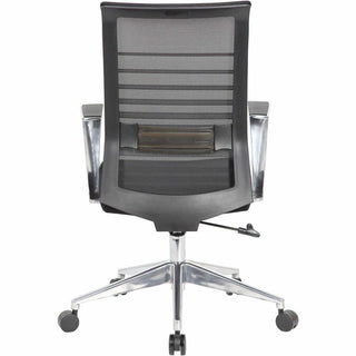 Lorell Horizontal Mesh Hi-Back Conference Chair - Black Fabric, Molded Foam Seat - Mesh Back - High Back - 1 Each