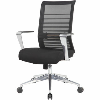 Lorell Horizontal Mesh Hi-Back Conference Chair - Black Fabric, Molded Foam Seat - Mesh Back - High Back - 1 Each