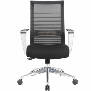 Lorell Horizontal Mesh Hi-Back Conference Chair - Black Fabric, Molded Foam Seat - Mesh Back - High Back - 1 Each