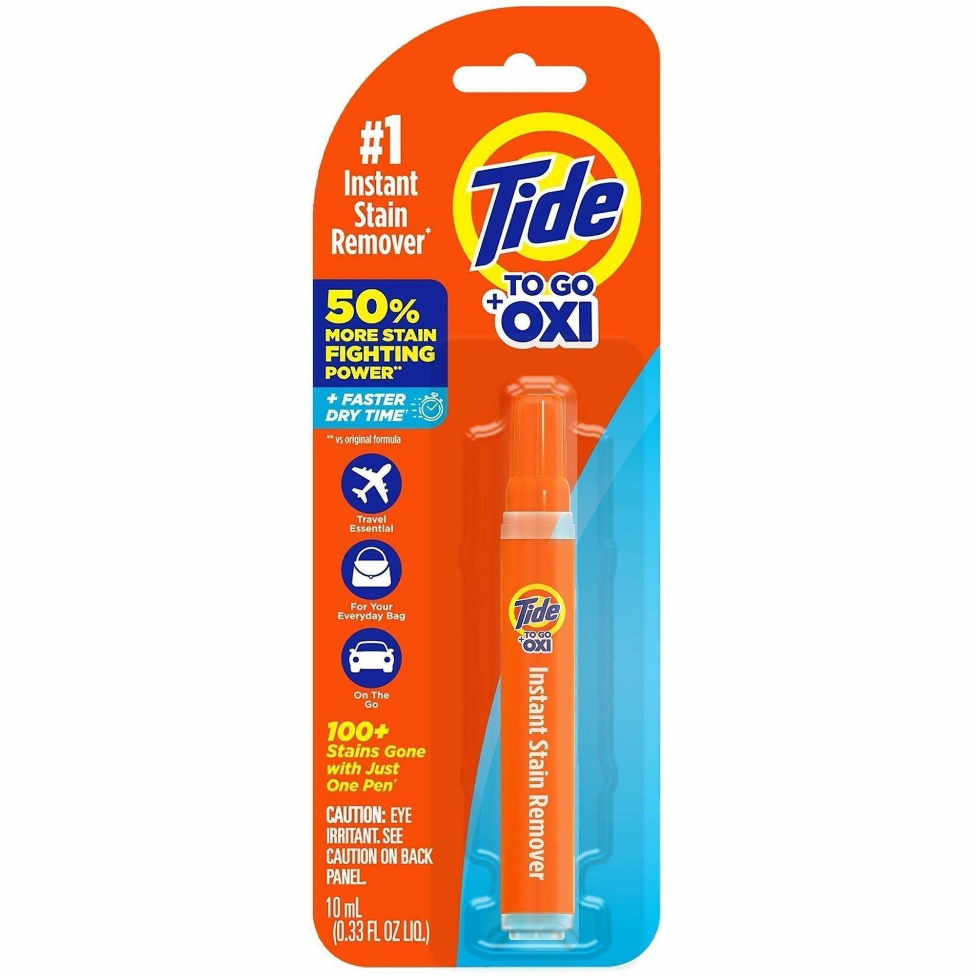 Tide To Go Stain Remover Pen - 0.34 oz (0.02 lb) - 1 Each - Phosphate-free, Machine Washable, Bleach-free - Orange