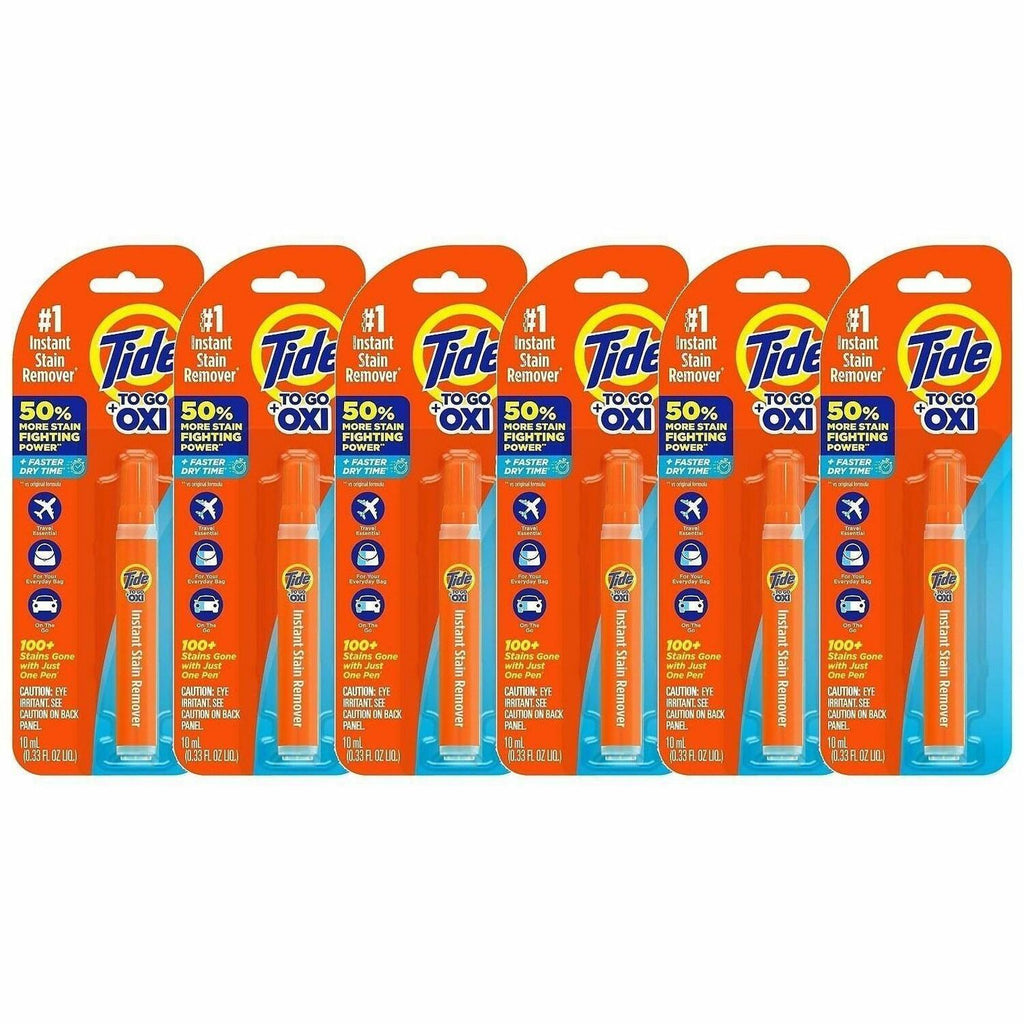 Tide To Go Stain Remover Pen - 0.34 oz (0.02 lb) - 6 / Carton - Phosphate-free, Machine Washable, Bleach-free - Orange