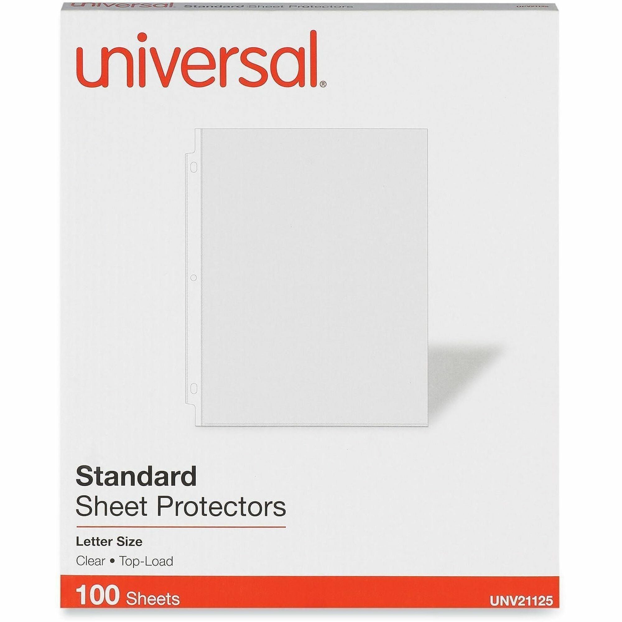 Top-Load Poly Sheet Protectors, Standard, Letter, Clear, 100/Box