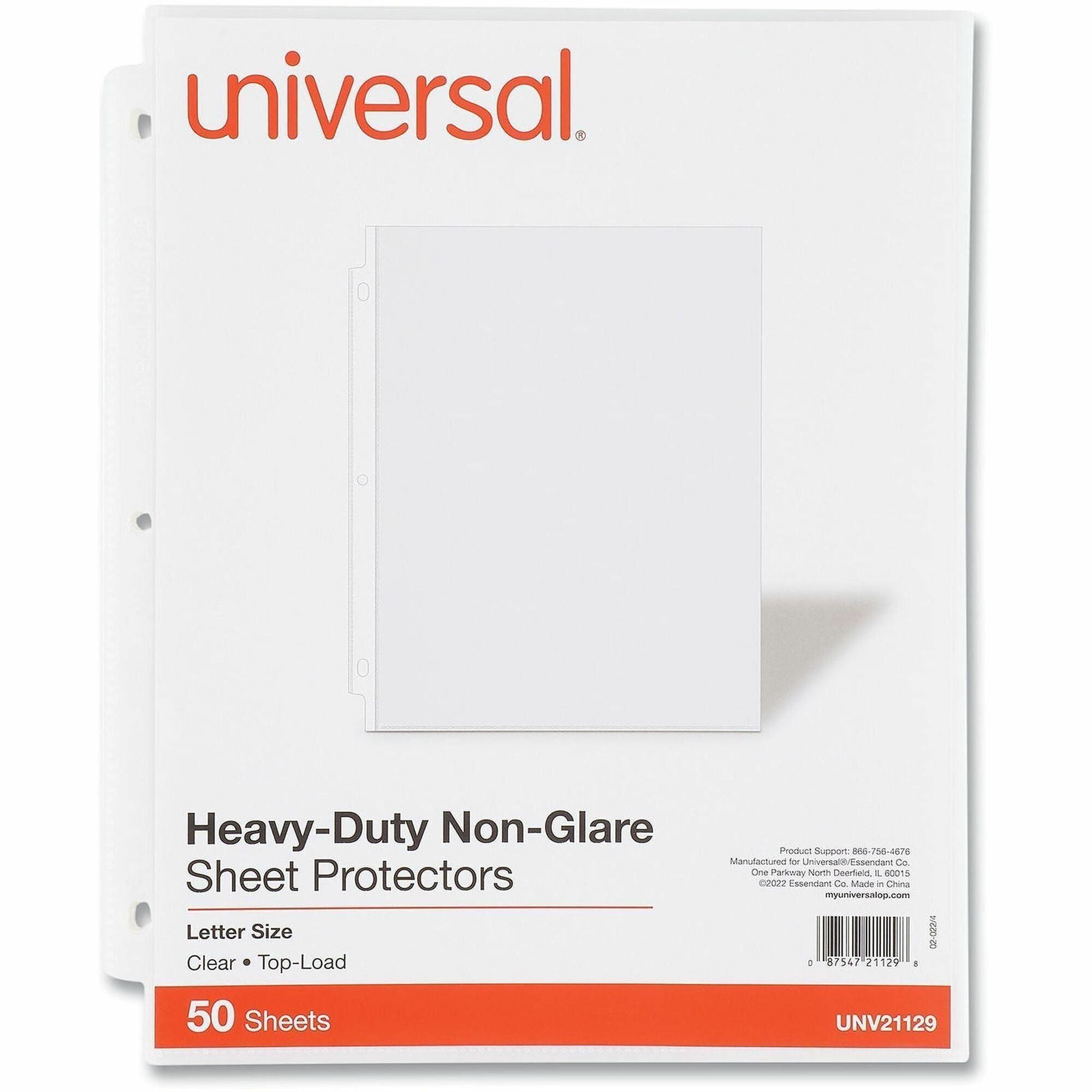 Top-Load Poly Sheet Protectors, Heavy Gauge, Nonglare, Clear 50/Pack