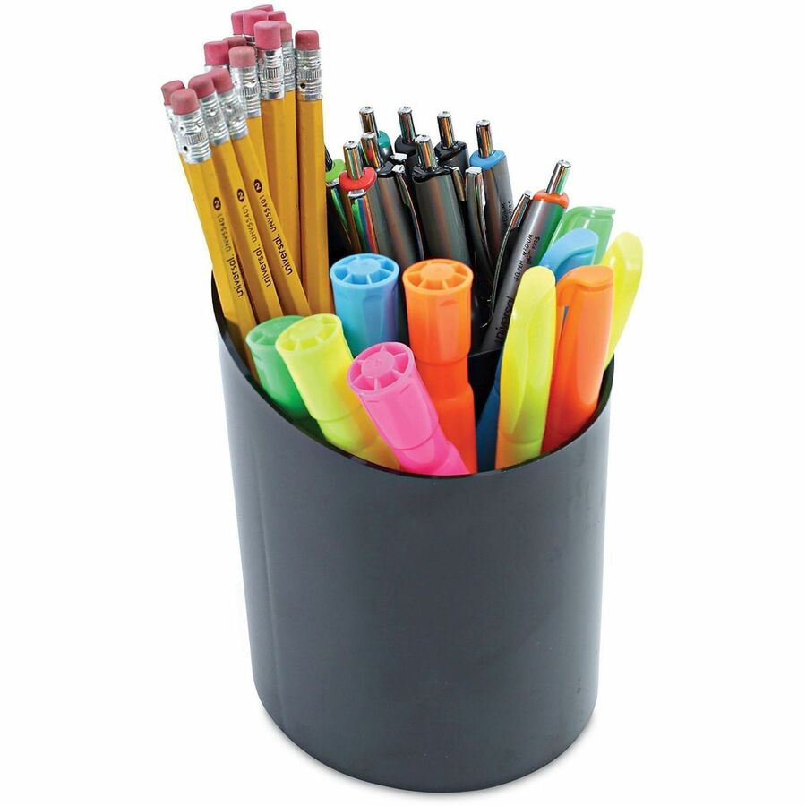 Recycled Big Pencil Cup, Plastic, 4.38" Diameter x 5.63"h, Black