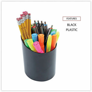 Recycled Big Pencil Cup, Plastic, 4.38" Diameter x 5.63"h, Black