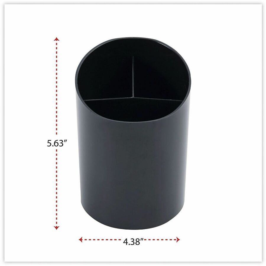 Recycled Big Pencil Cup, Plastic, 4.38" Diameter x 5.63"h, Black