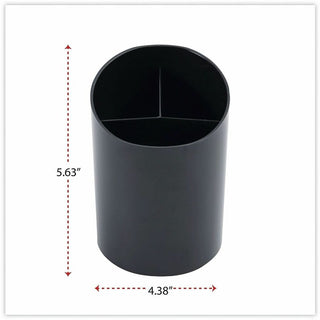Recycled Big Pencil Cup, Plastic, 4.38" Diameter x 5.63"h, Black