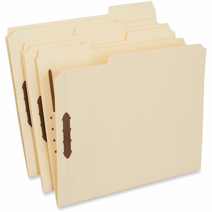 Deluxe Reinforced Top Tab Fastener Folders, 0.75" Expansion, 2 Fasteners, Letter Size, Manila Exterior, 50/Box