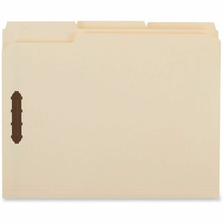 Deluxe Reinforced Top Tab Fastener Folders, 0.75" Expansion, 2 Fasteners, Letter Size, Manila Exterior, 50/Box