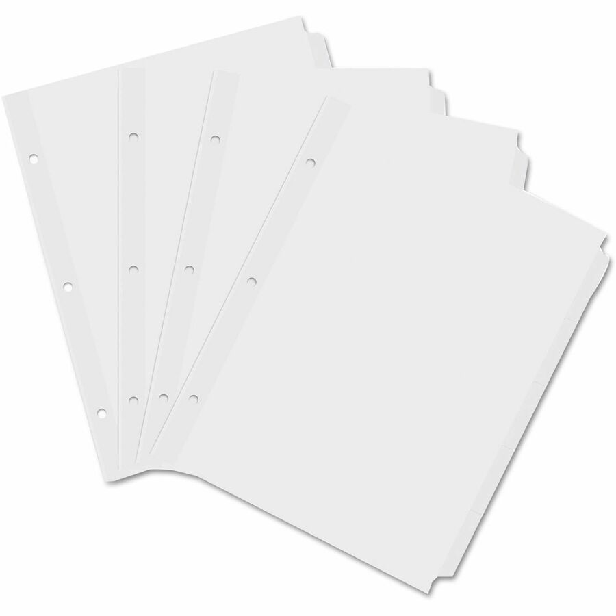 Self-Tab Index Dividers, 5-Tab, 11 x 8.5, White, 36 Sets