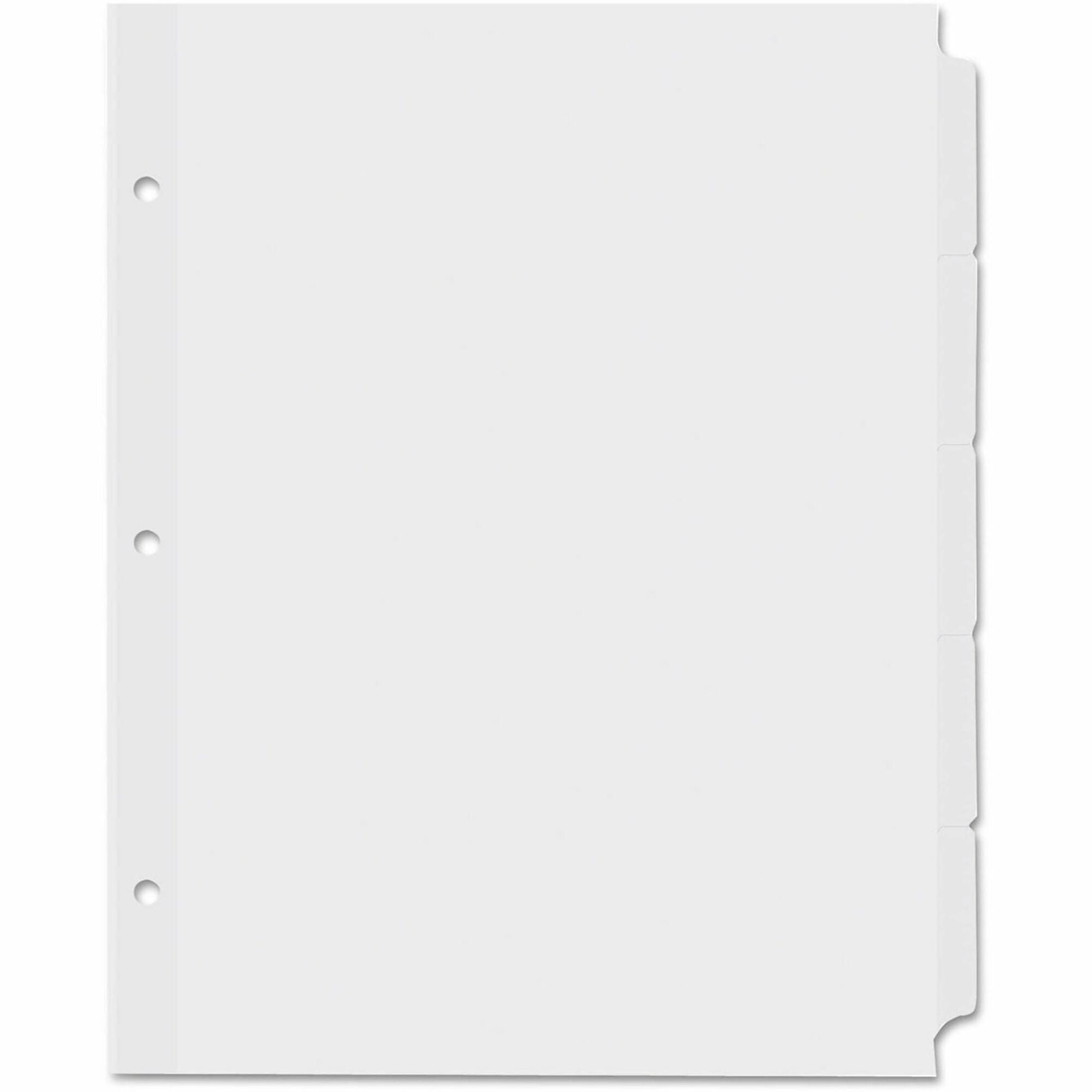 Self-Tab Index Dividers, 5-Tab, 11 x 8.5, White, 36 Sets