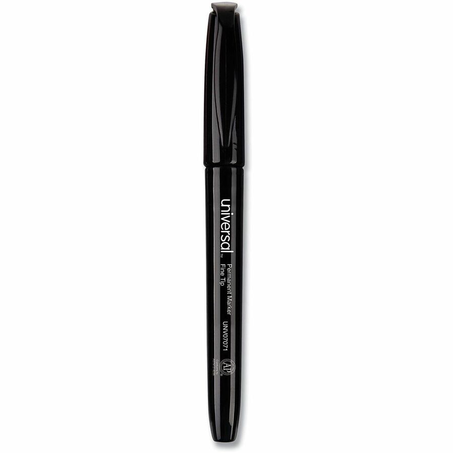 Pen-Style Permanent Marker, Fine Bullet Tip, Black, Dozen