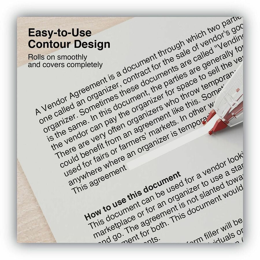 Correction Tape Dispenser, Non-Refillable, White Applicator, 0.2" x 315", 6/Pack