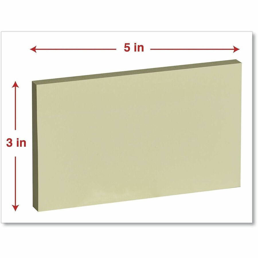 Self-Stick Note Pad Value Pack, 3" x 5", Yellow, 100 Sheets/Pad, 18 Pads/Pack