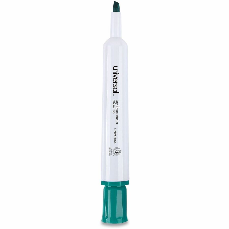Dry Erase Marker, Broad Chisel Tip, Green, Dozen