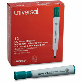 Dry Erase Marker, Broad Chisel Tip, Green, Dozen