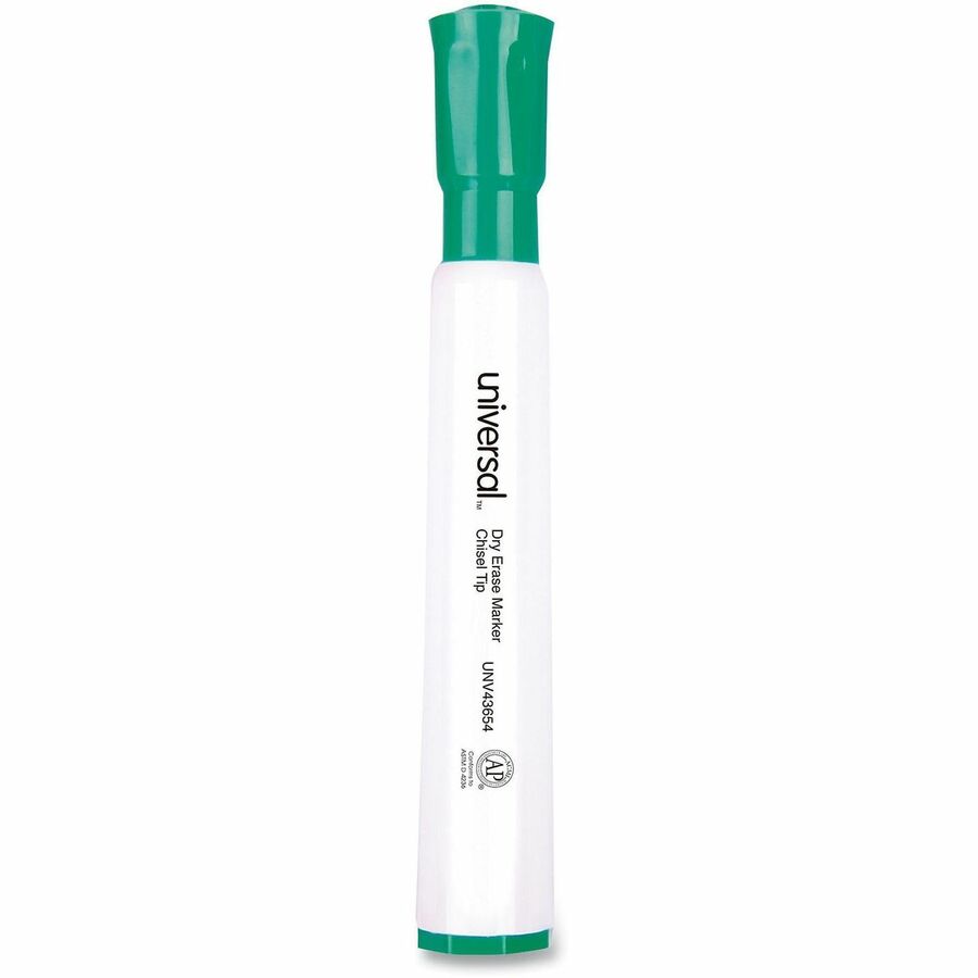 Dry Erase Marker, Broad Chisel Tip, Green, Dozen