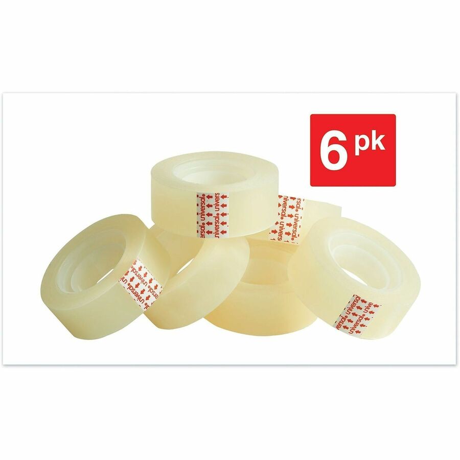Invisible Tape, 1" Core, 0.75" x 83.33 ft, Clear, 6/Pack