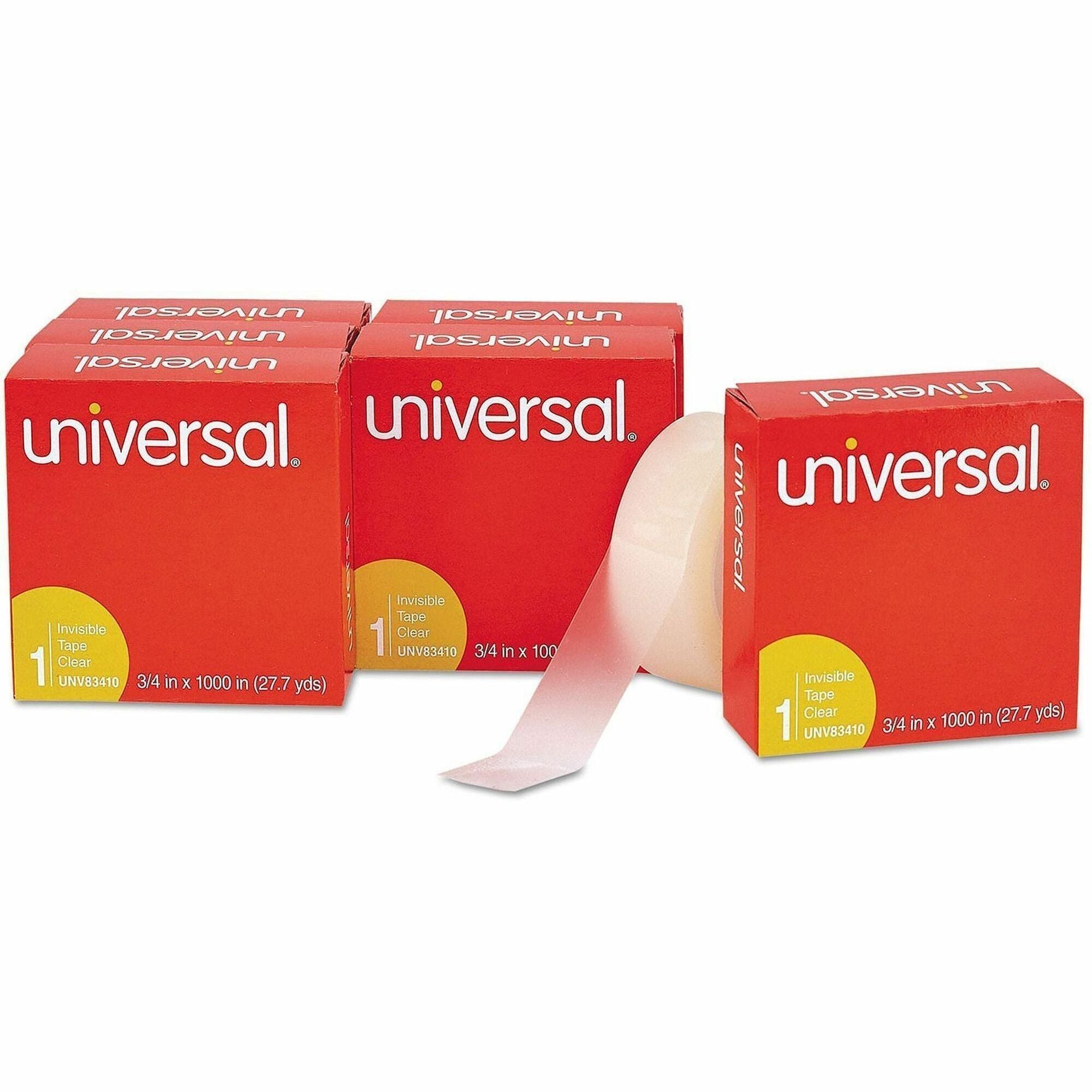 Invisible Tape, 1" Core, 0.75" x 83.33 ft, Clear, 6/Pack