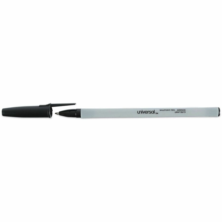Ballpoint Pen Value Pack, Stick, Medium 1 mm, Black Ink, Gray/Black Barrel, 60/Pack