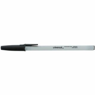 Ballpoint Pen Value Pack, Stick, Medium 1 mm, Black Ink, Gray/Black Barrel, 60/Pack