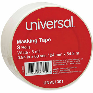 General-Purpose Masking Tape, 3" Core, 24 mm x 54.8 m, Beige, 3/Pack