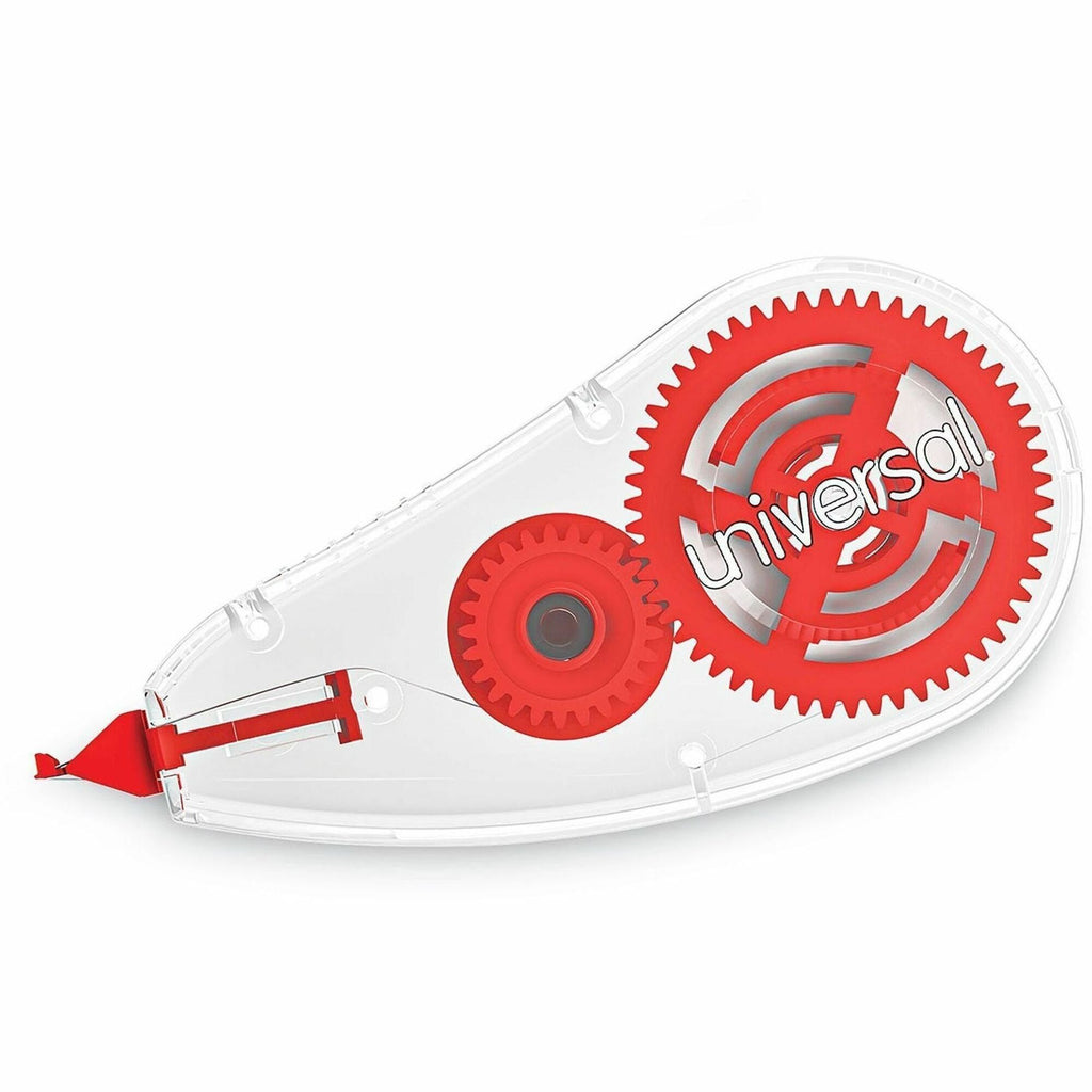 Correction Tape Dispenser, Non-Refillable, Transparent Red Applicator, 0.2" x 315", 2/Pack