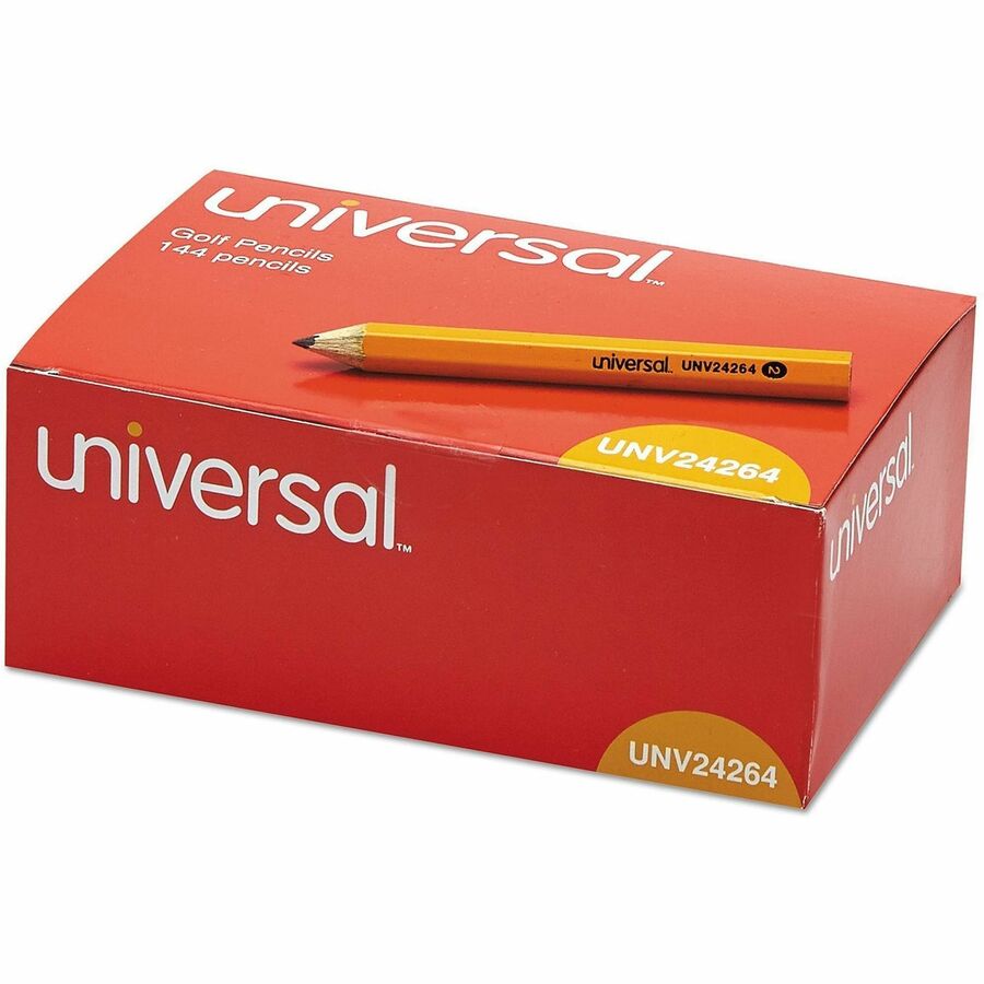 Golf and Pew Pencil, HB (#2), Black Lead, Yellow Barrel, 144/Box