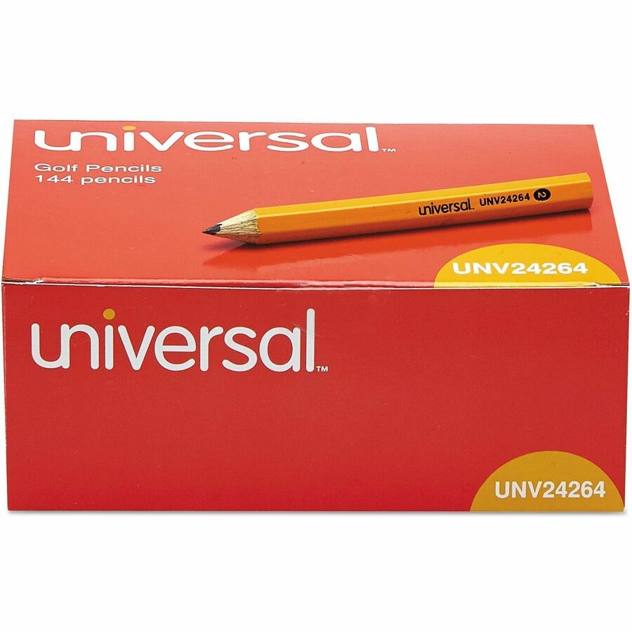 Golf and Pew Pencil, HB (#2), Black Lead, Yellow Barrel, 144/Box