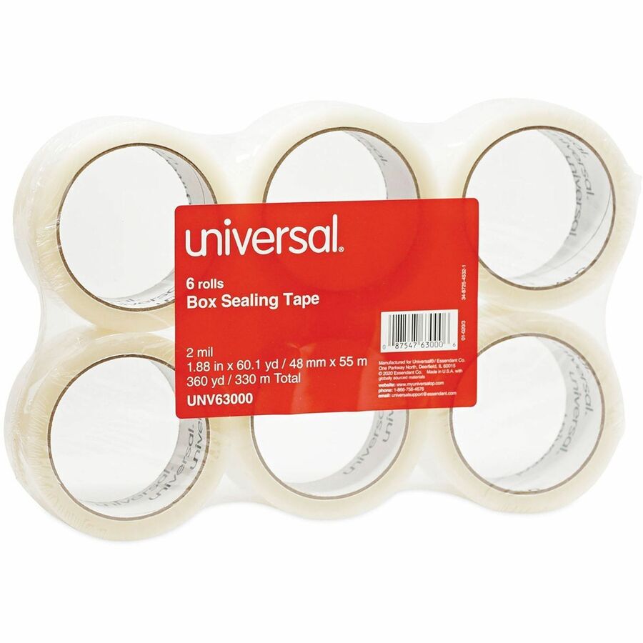 General-Purpose Box Sealing Tape, 3" Core, 1.88" x 60 yds, Clear, 6/Pack