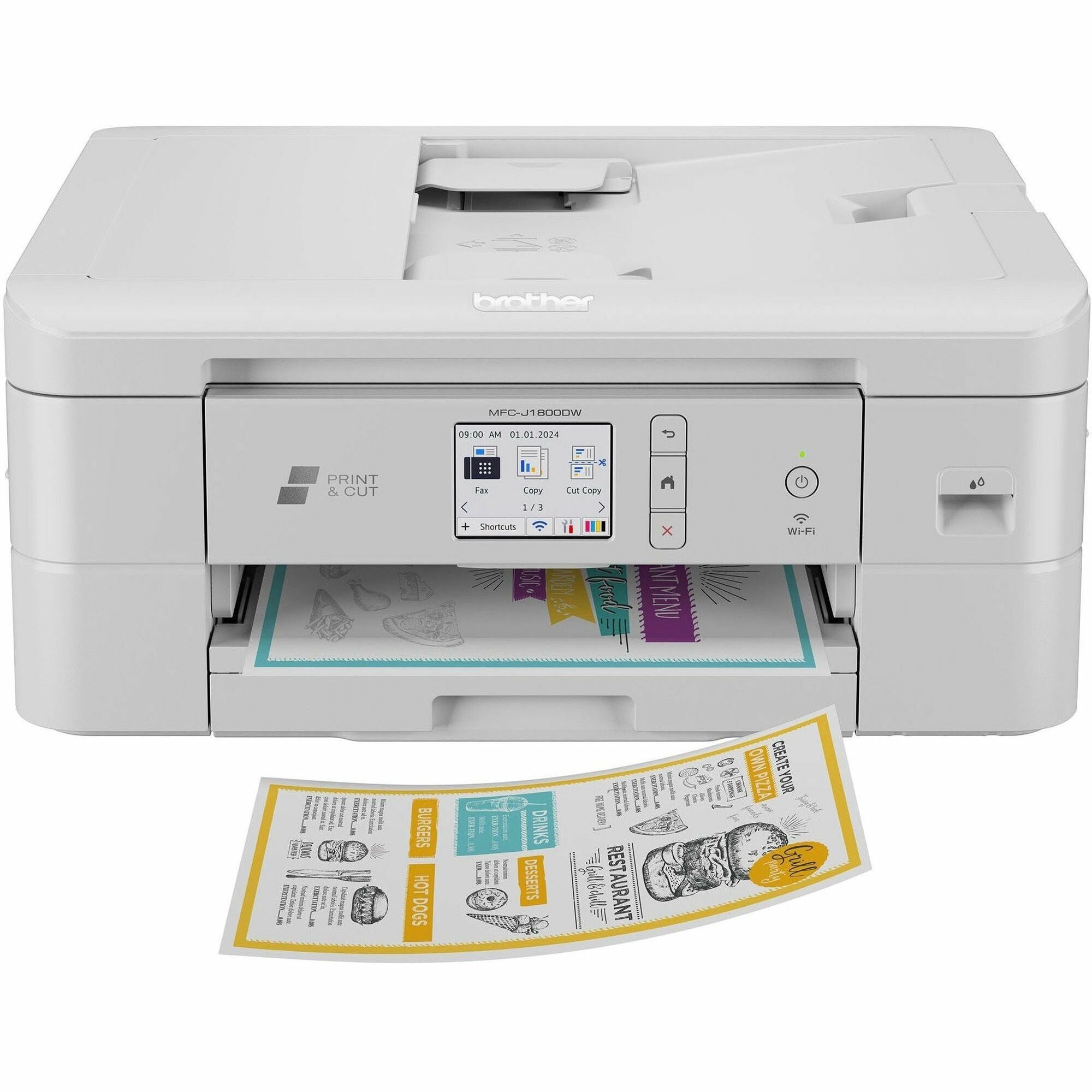 MFC-J1800DW Print and Cut All-in-One Inkjet Printer with Auto Cutter, Copy/Fax/Print/Scan