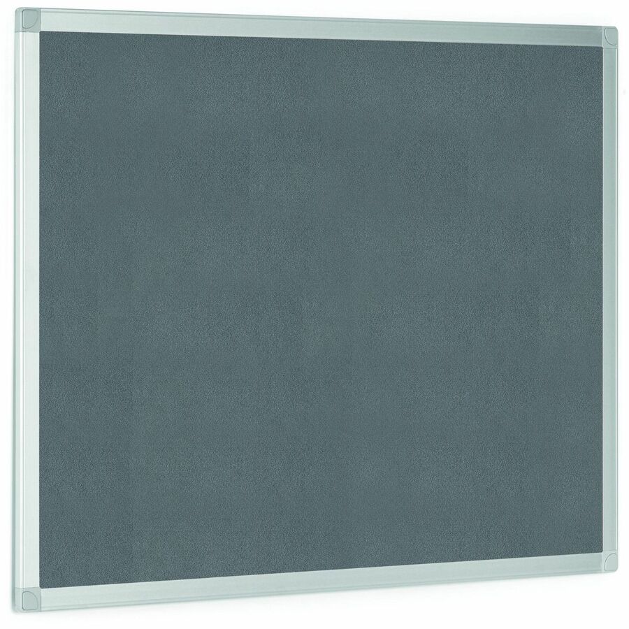 MasterVision Ayda Fabric Bulletin Board - Gray Fabric, Felt Surface - Self-healing, Sleek Style - Aluminum Frame - 1 Each - 18" x 24