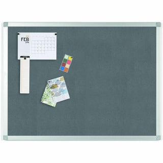 MasterVision Ayda Fabric Bulletin Board - Gray Fabric, Felt Surface - Self-healing, Sleek Style - Aluminum Frame - 1 Each - 18" x 24