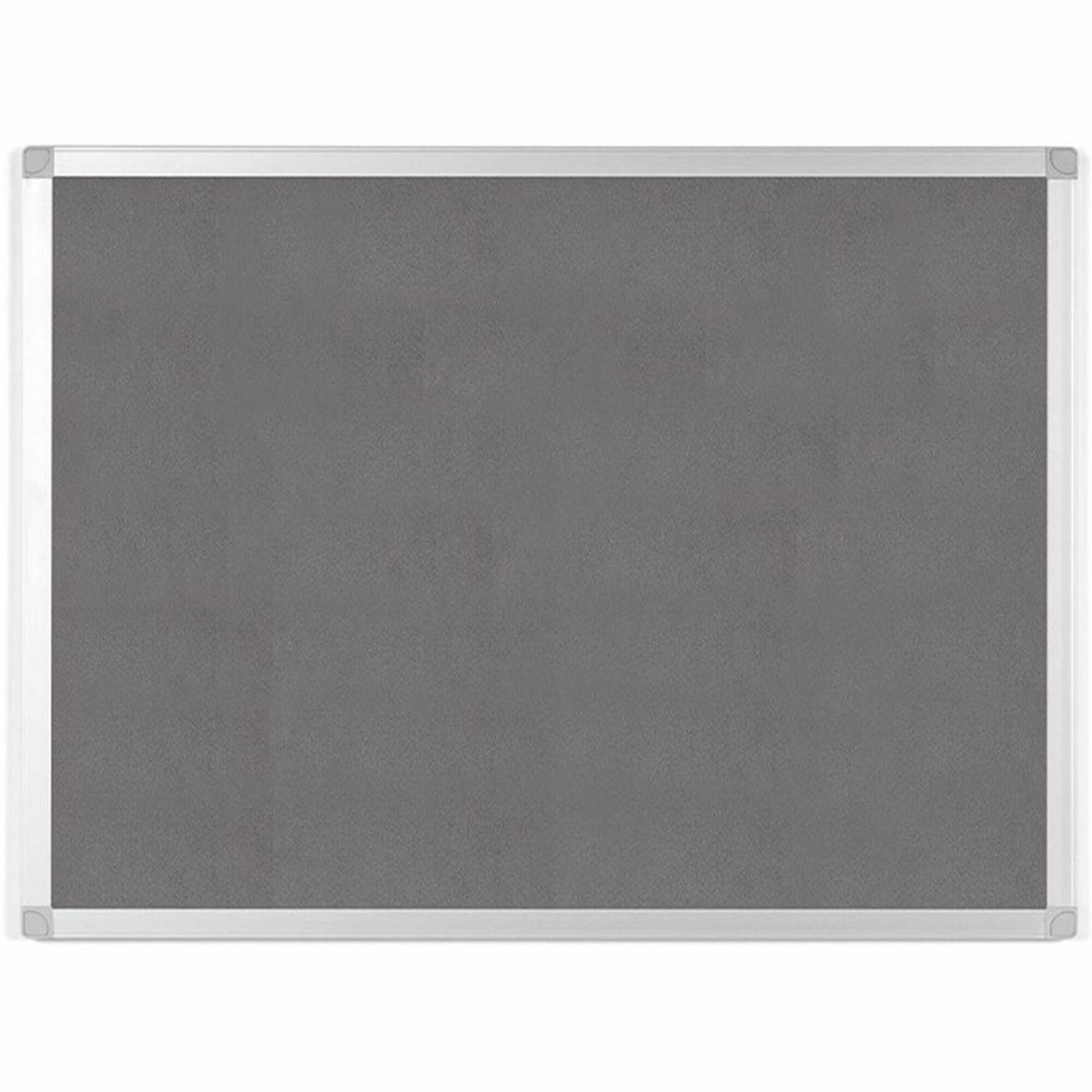 MasterVision Ayda Fabric Bulletin Board - Gray Fabric, Felt Surface - Self-healing, Sleek Style - Aluminum Frame - 1 Each - 18" x 24