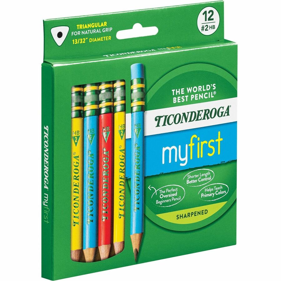 Dixon My First Short Pencils - Assorted Barrel - 12 / Box