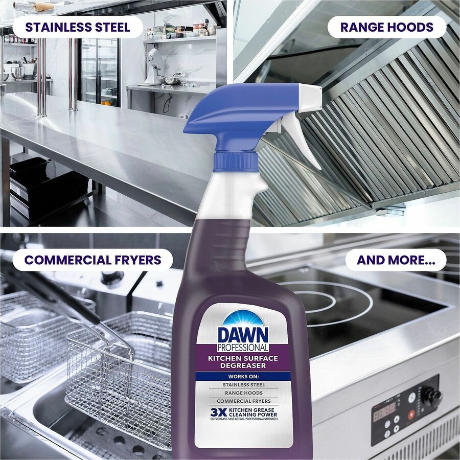 Dawn Pro Heavy Duty Degreaser - Ready-To-Use - 32 fl oz (1 quart) - 6 / Carton - Heavy Duty, Non-flammable, Caustic-free, Phosphate-free - Purple