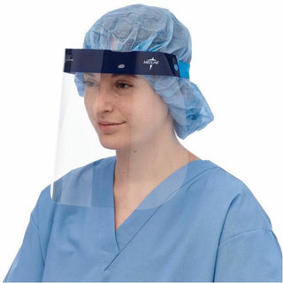 Medline Disposable Full-Length Face Shields - Recommended for: Face - Extra Large Size - Fog, Splash Protection - Foam, Elastic, Polyester - Clear - Disposable, Anti-fog, Splash Resistant, Lightweight, Latex-free - 40 / Carton