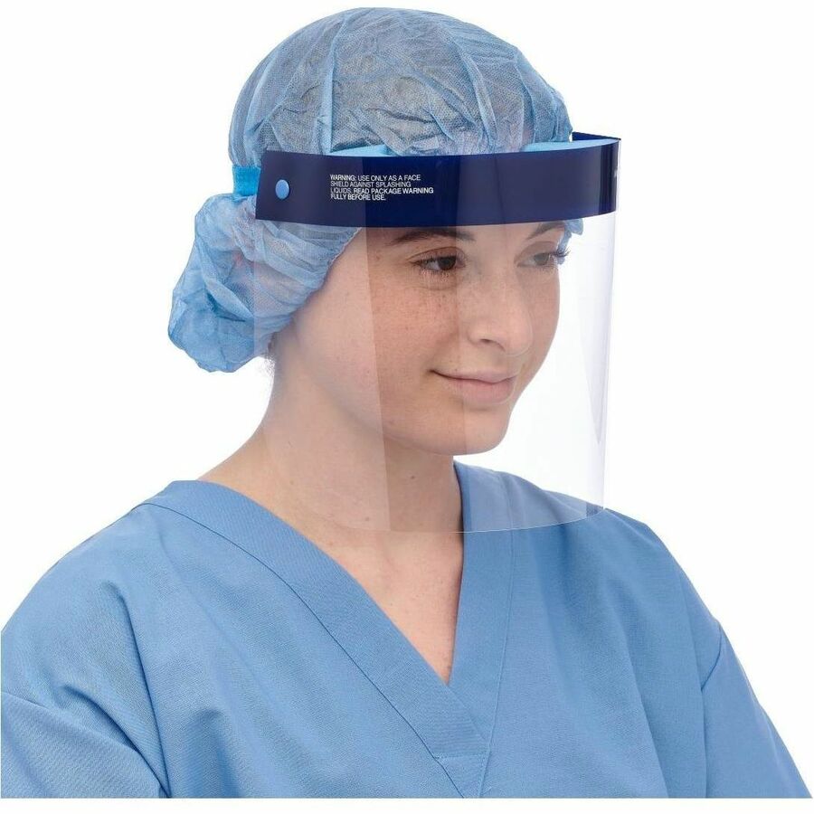 Medline Disposable Full-Length Face Shields - Fog, Splash Protection - Foam, Elastic - Disposable, Lightweight, Anti-fog, Latex-free - 24 / Box
