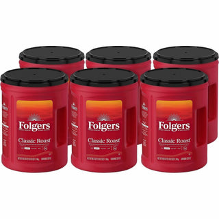 Folgers Ground Canister Classic Roast Coffee - Medium - 6 / Carton