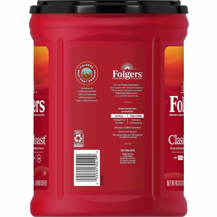 Folgers Ground Canister Classic Roast Coffee - Medium - 6 / Carton
