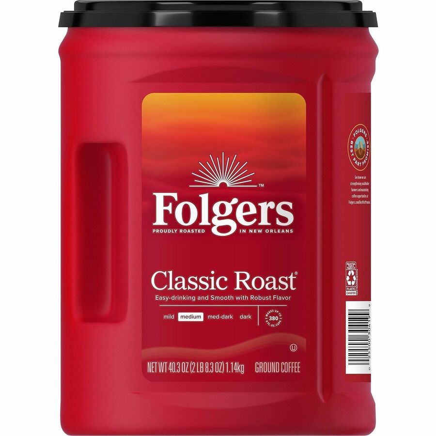 Folgers Ground Canister Classic Roast Coffee - Medium - 6 / Carton