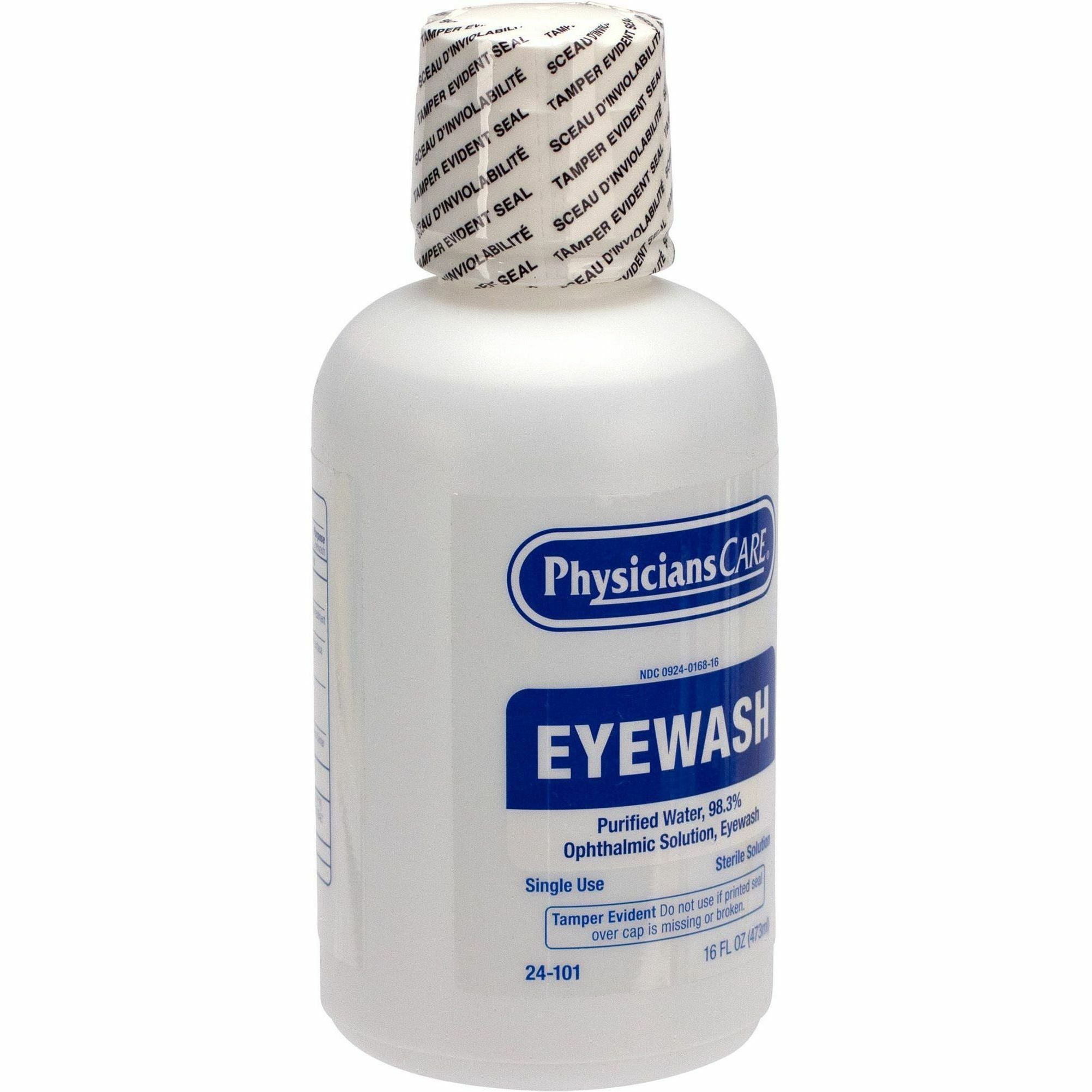 First Aid Only Sterile Ophthalmic Solution Eyewash - 16 fl oz - Sterile - For Eye Burning, Irritated Eyes - 1 Each - 4